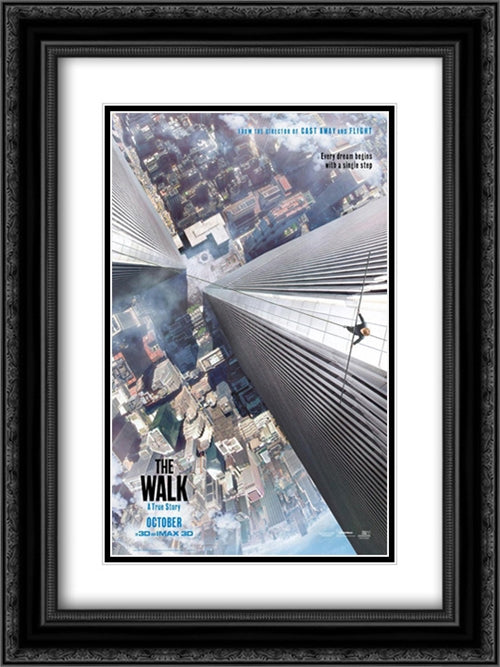 The Walk 18x24 Black Ornate Wood Framed Movie Poster with Double Matting