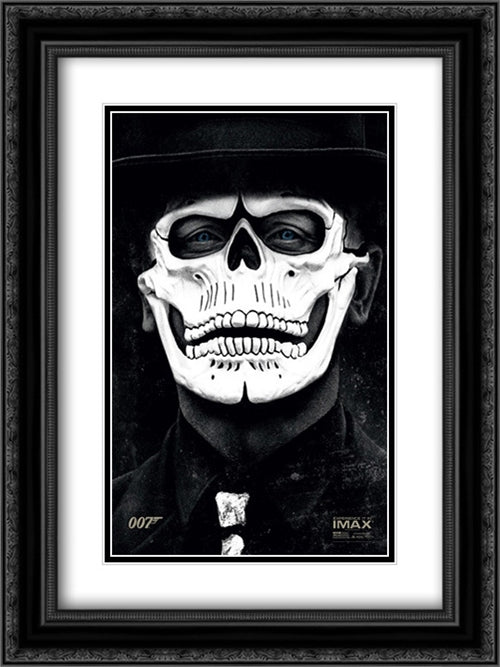 007 Spectre 18x24 Black Ornate Wood Framed Movie Poster with Double Matting