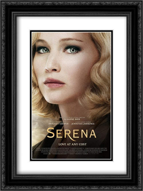 Serena 18x24 Black Ornate Wood Framed Movie Poster with Double Matting
