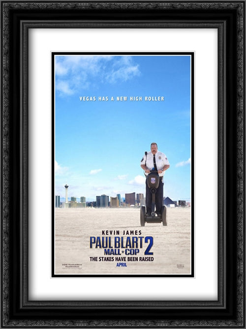 Paul Blart: Mall Cop 2 18x24 Black Ornate Wood Framed Movie Poster with Double Matting