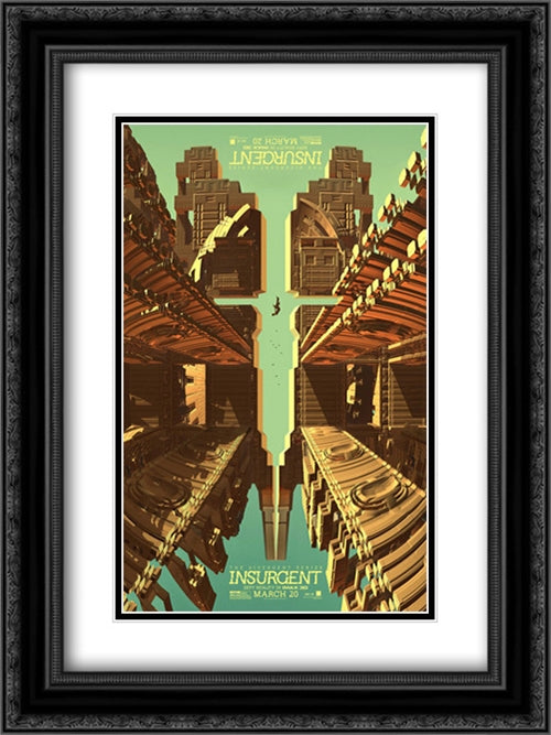 Insurgent 18x24 Black Ornate Wood Framed Movie Poster with Double Matting