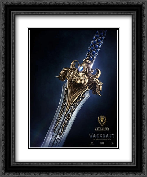 Warcraft 20x24 Black Ornate Wood Framed Movie Poster with Double Matting