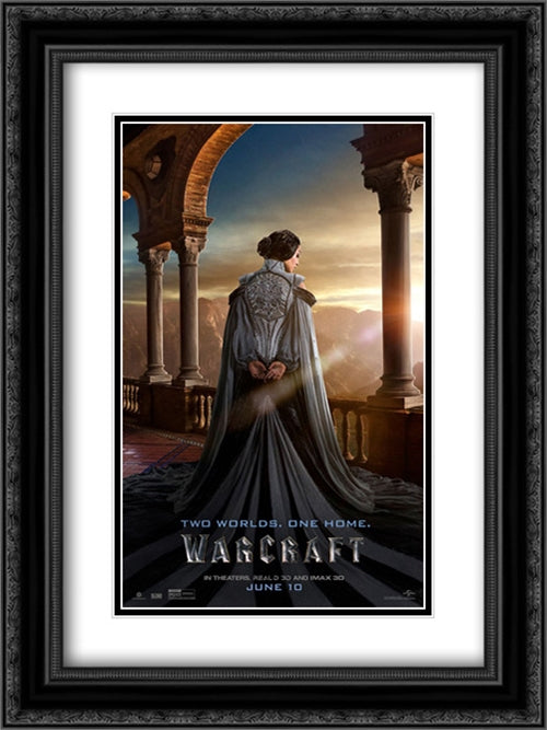 Warcraft 18x24 Black Ornate Wood Framed Movie Poster with Double Matting
