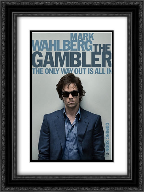 The Gambler 18x24 Black Ornate Wood Framed Movie Poster with Double Matting
