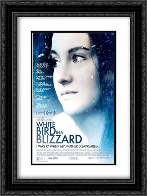 White Bird in a Blizzard 18x24 Black Ornate Wood Framed Movie Poster with Double Matting