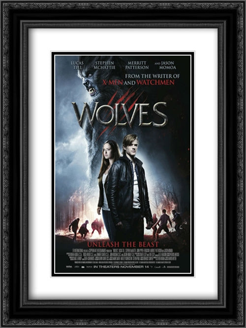 Wolves (2014) 18x24 Black Ornate Wood Framed Movie Poster with Double Matting
