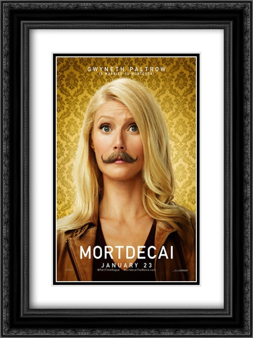Mortdecai 18x24 Black Ornate Wood Framed Movie Poster with Double Matting