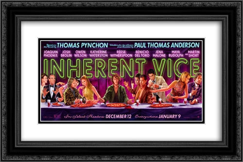 Inherent Vice 24x16 Black Ornate Wood Framed Movie Poster with Double Matting