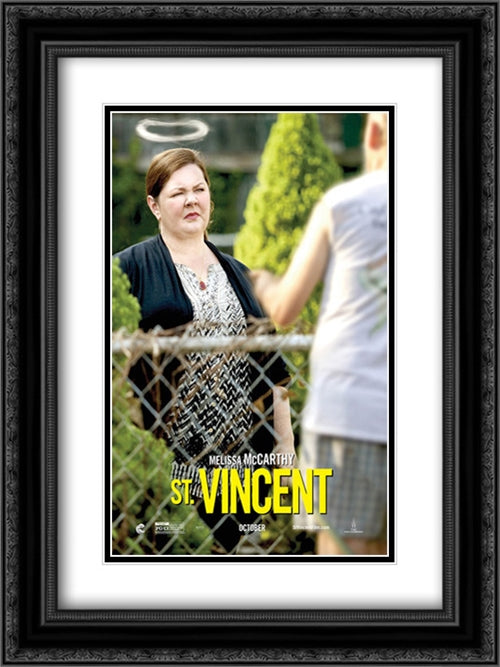 St. Vincent 18x24 Black Ornate Wood Framed Movie Poster with Double Matting
