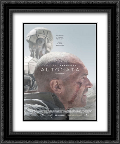 Automata 20x24 Black Ornate Wood Framed Movie Poster with Double Matting