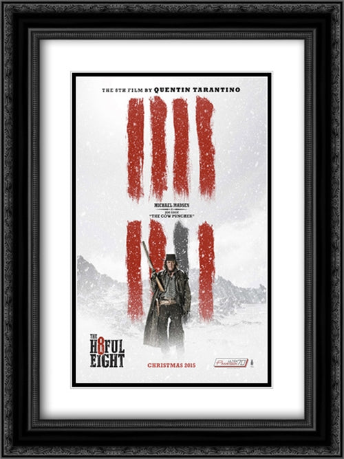 The Hateful Eight 18x24 Black Ornate Wood Framed Movie Poster with Double Matting