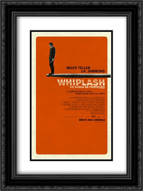 Whiplash 18x24 Black Ornate Wood Framed Movie Poster with Double Matting