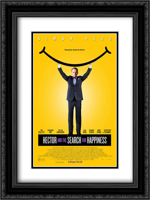 Hector and the Search for Happiness 18x24 Black Ornate Wood Framed Movie Poster with Double Matting