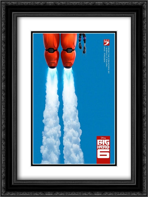 Big Hero 6 18x24 Black Ornate Wood Framed Movie Poster with Double Matting