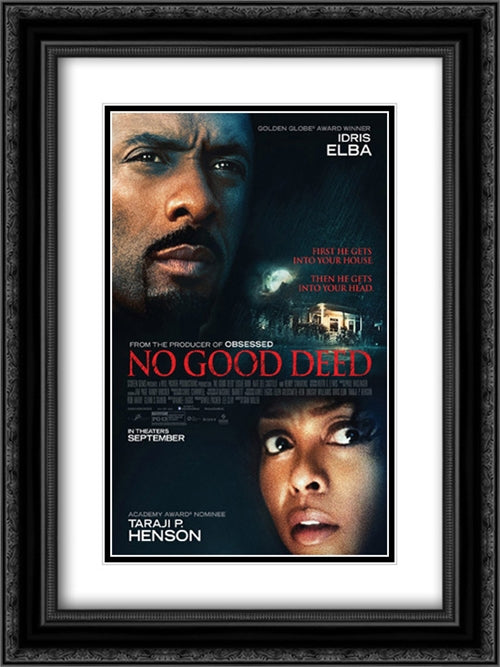 No Good Deed 18x24 Black Ornate Wood Framed Movie Poster with Double Matting