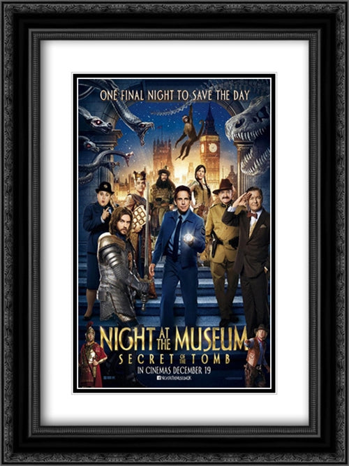 Night at the Museum: Secret of the Tomb 18x24 Black Ornate Wood Framed Movie Poster with Double Matting