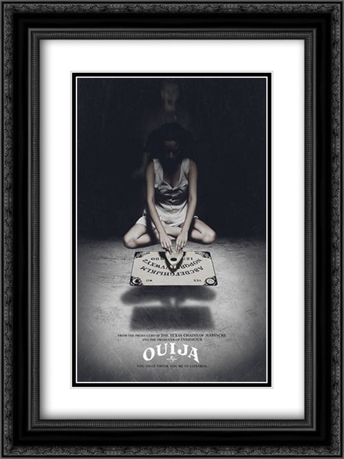 Ouija 18x24 Black Ornate Wood Framed Movie Poster with Double Matting