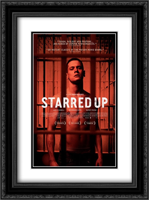 Starred Up 18x24 Black Ornate Wood Framed Movie Poster with Double Matting