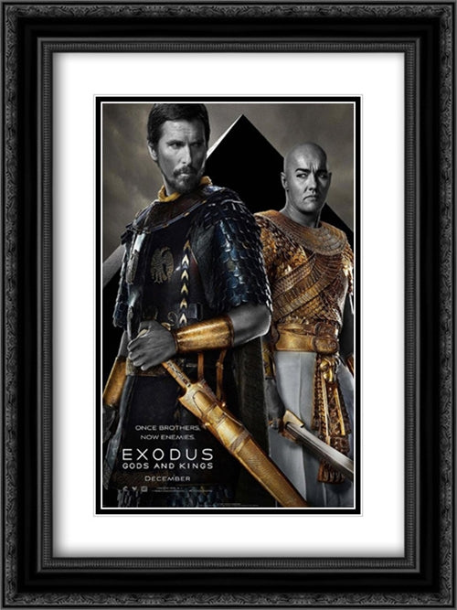 Exodus: Gods and Kings 18x24 Black Ornate Wood Framed Movie Poster with Double Matting