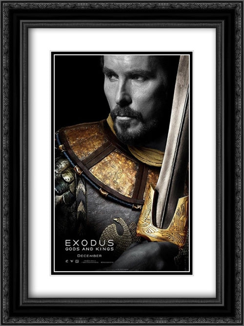 Exodus: Gods and Kings 18x24 Black Ornate Wood Framed Movie Poster with Double Matting