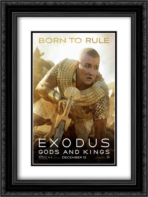 Exodus: Gods and Kings 18x24 Black Ornate Wood Framed Movie Poster with Double Matting