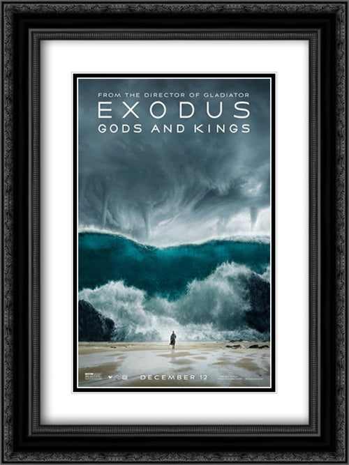 Exodus: Gods and Kings 18x24 Black Ornate Wood Framed Movie Poster with Double Matting