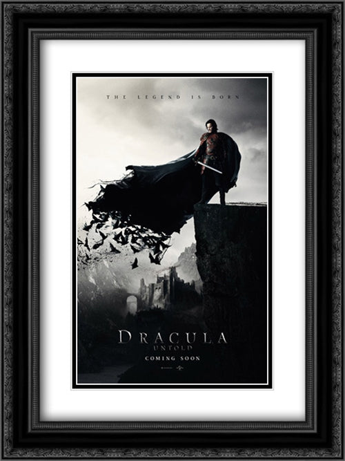 Dracula Untold 18x24 Black Ornate Wood Framed Movie Poster with Double Matting