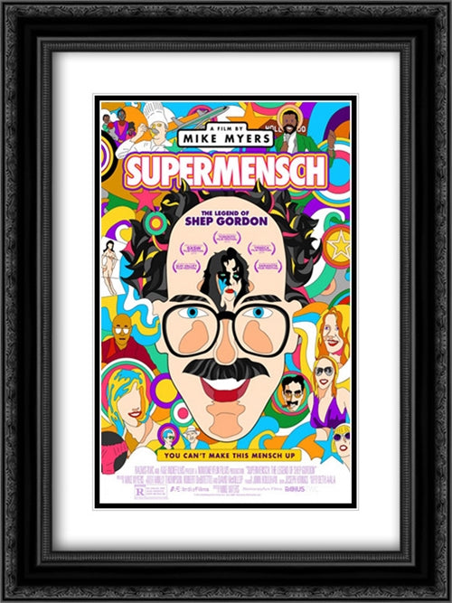 Supermensch: The Legend of Shep Gordon 18x24 Black Ornate Wood Framed Movie Poster with Double Matting
