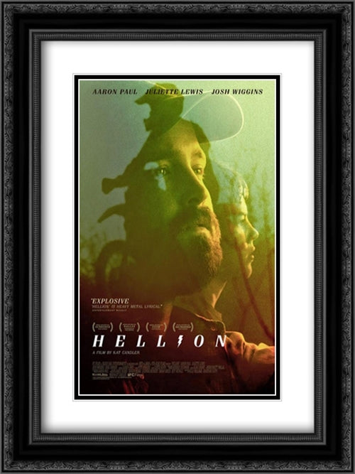 Hellion 18x24 Black Ornate Wood Framed Movie Poster with Double Matting