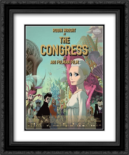 The Congress 20x24 Black Ornate Wood Framed Movie Poster with Double Matting