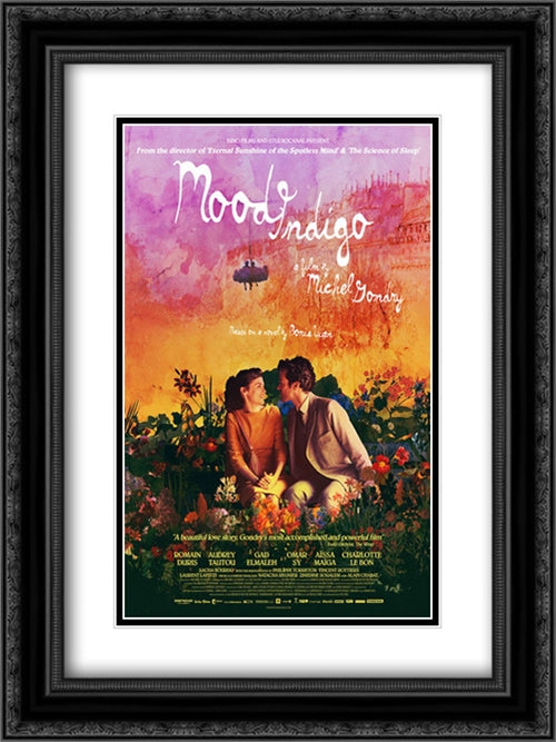 Mood Indigo 18x24 Black Ornate Wood Framed Movie Poster with Double Matting