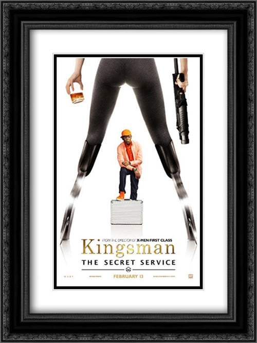 Kingsman: The Secret Service 18x24 Black Ornate Wood Framed Movie Poster with Double Matting