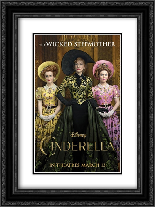 Cinderella 18x24 Black Ornate Wood Framed Movie Poster with Double Matting