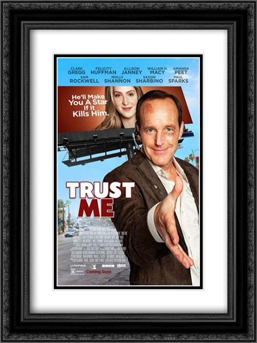 Trust Me 18x24 Black Ornate Wood Framed Movie Poster with Double Matting