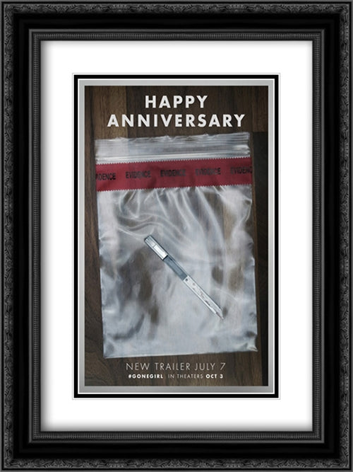 Gone Girl 18x24 Black Ornate Wood Framed Movie Poster with Double Matting