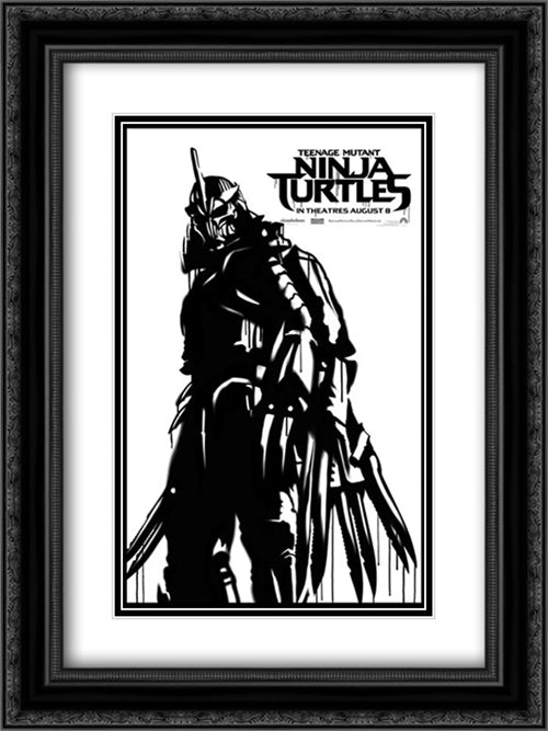 Teenage Mutant Ninja Turtles 18x24 Black Ornate Wood Framed Movie Poster with Double Matting