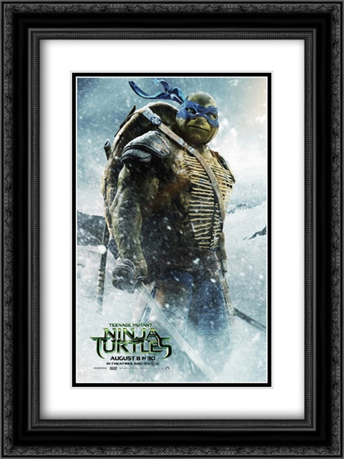 Teenage Mutant Ninja Turtles 18x24 Black Ornate Wood Framed Movie Poster with Double Matting