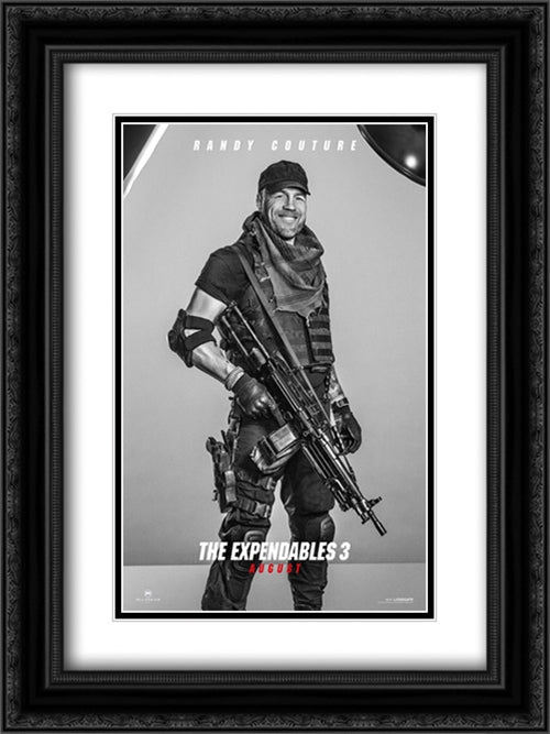 The Expendables 3 18x24 Black Ornate Wood Framed Movie Poster with Double Matting