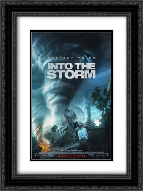 Into The Storm 18x24 Black Ornate Wood Framed Movie Poster with Double Matting