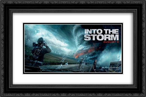 Into The Storm 24x16 Black Ornate Wood Framed Movie Poster with Double Matting