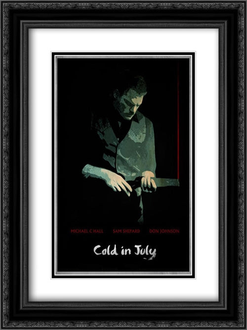Cold in July 18x24 Black Ornate Wood Framed Movie Poster with Double Matting