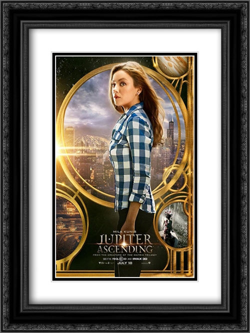 Jupiter Ascending 18x24 Black Ornate Wood Framed Movie Poster with Double Matting