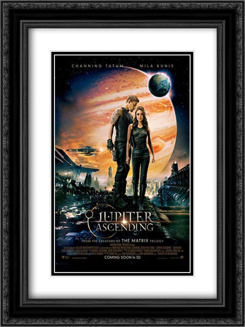 Jupiter Ascending 18x24 Black Ornate Wood Framed Movie Poster with Double Matting