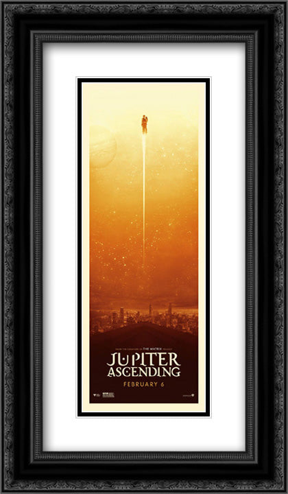 Jupiter Ascending 14x24 Black Ornate Wood Framed Movie Poster with Double Matting