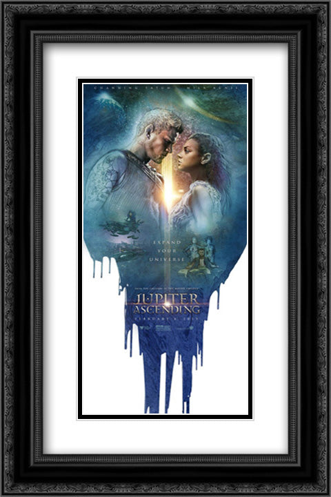Jupiter Ascending 16x24 Black Ornate Wood Framed Movie Poster with Double Matting