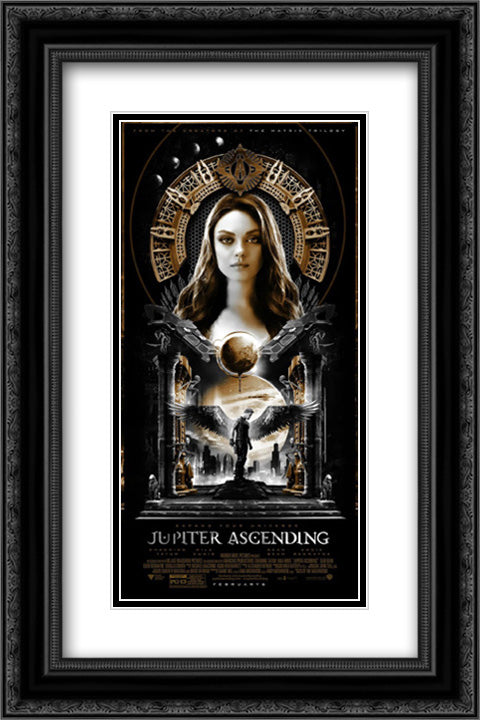 Jupiter Ascending 16x24 Black Ornate Wood Framed Movie Poster with Double Matting