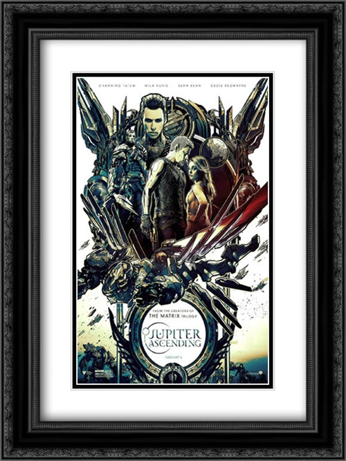 Jupiter Ascending 18x24 Black Ornate Wood Framed Movie Poster with Double Matting