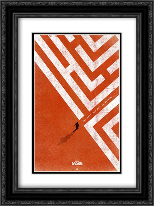 The Maze Runner 18x24 Black Ornate Wood Framed Movie Poster with Double Matting