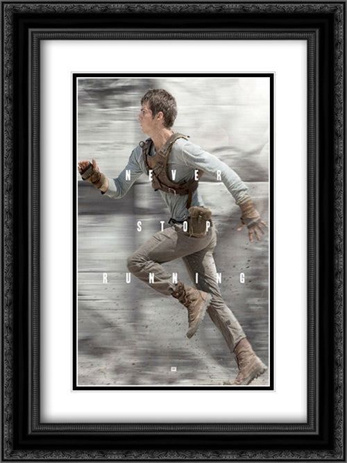 The Maze Runner 18x24 Black Ornate Wood Framed Movie Poster with Double Matting