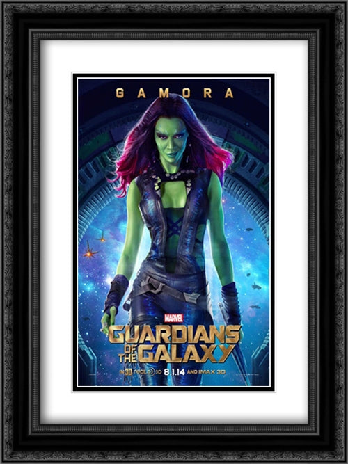 Guardians of the Galaxy 18x24 Black Ornate Wood Framed Movie Poster with Double Matting